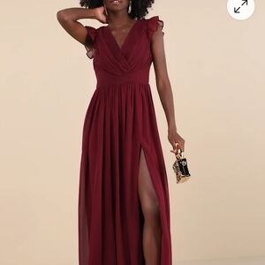Lulu's Burgundy Maxi Dress